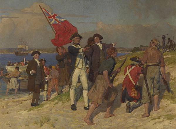 E.Phillips Fox Landing of Captain Cook at Botany Bay oil painting image